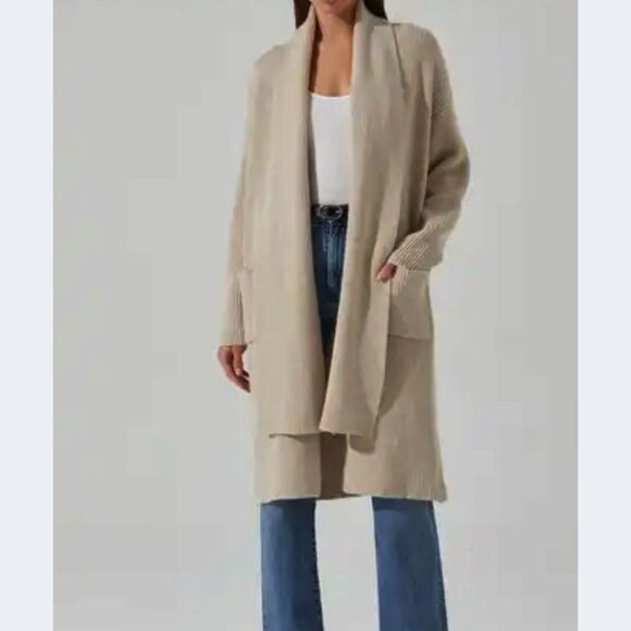 KUT from the Kloth Women's White Ribbed Open Front Cardigan Size M NWT - Picture 1 of 8